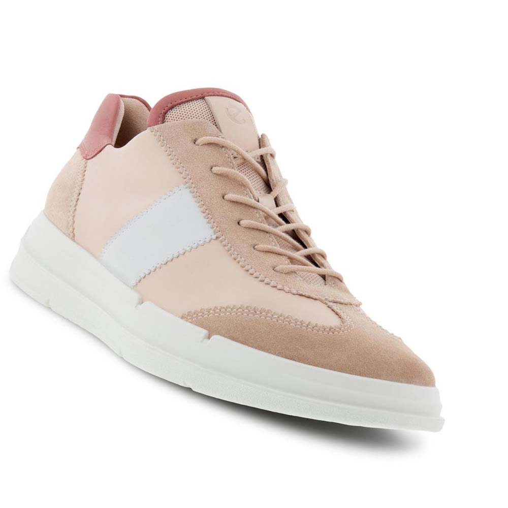 Ecco Soft X Retro-inspired Joggesko Dame Rosa Rosa Hvite | NO 253ZUT